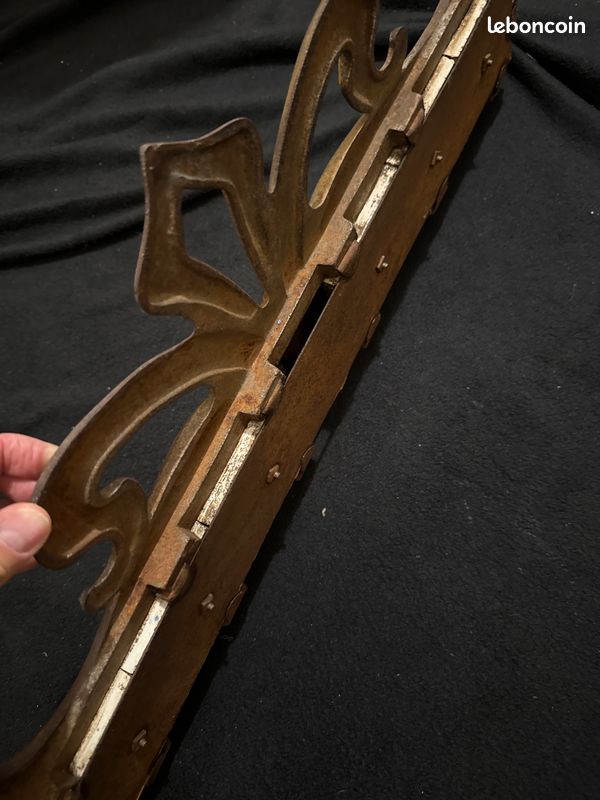 Ancien écran de cheminée Art Nouveau - Fonte et Carreaux Céramique (image 7)