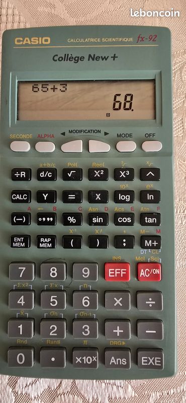 Calculatrice CASIO FX 92 Collège new + (image 3)