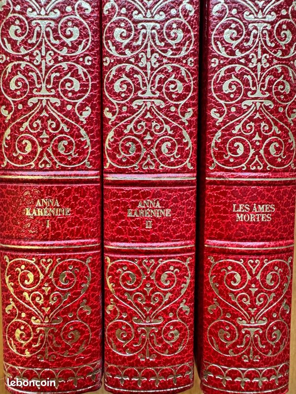 Anna Karenine Tolstoi 3 volumes reliure rouge dorée Cercle Bibliophile bon état (image 2)