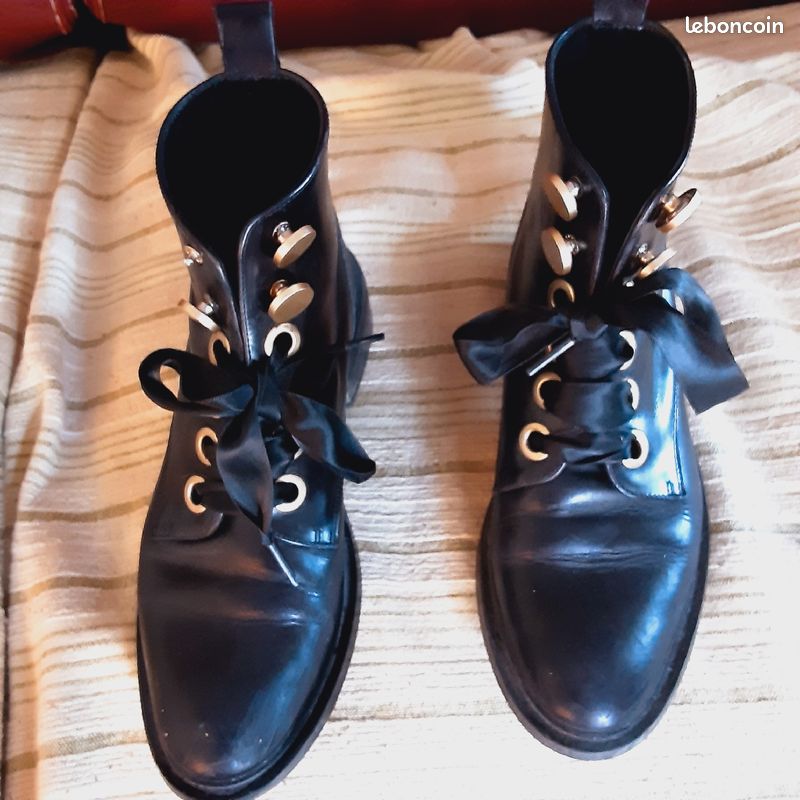 Bottines Minelli Taille 37 - Cuir Marron - Talon Haut - Neuf Sans Emballage