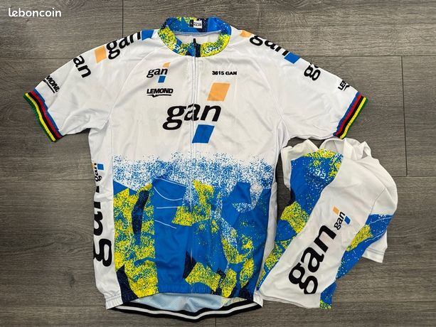 Maillot cycliste italien à manches courtes GAN vintage 94/'95