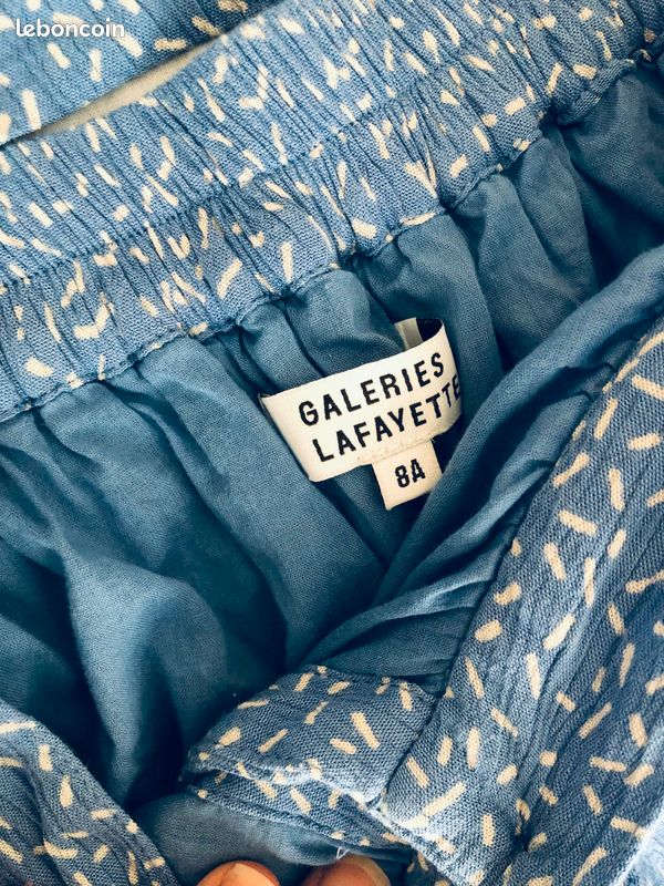 Blouse et jupe bleu Galerie Lafayette 8 ans TBE (image 6)