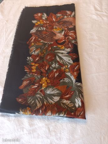 Foulard Vintage GABRIELLA VICENZA En Polyester - Bleu - 83x86 Cm - Style Rétro