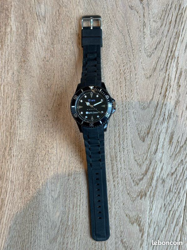 Montre Mécanique Titus Vintage Années 70 - Boîtier Oversized, Cuir Noir - Occasion