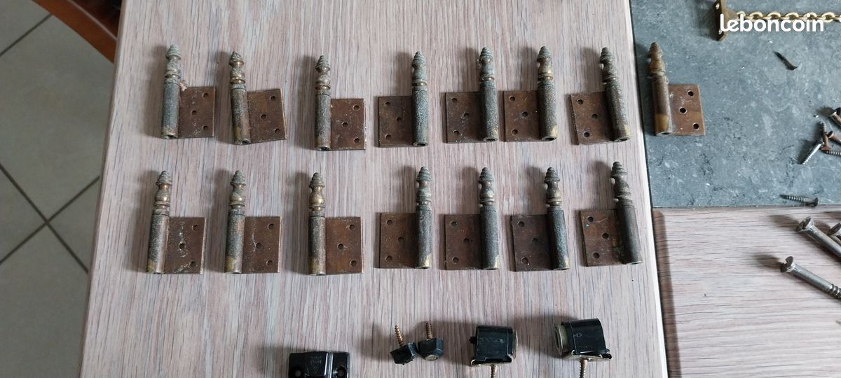 Lot 6 clés de meuble années 1930 vintage anciennes clef serrure de
