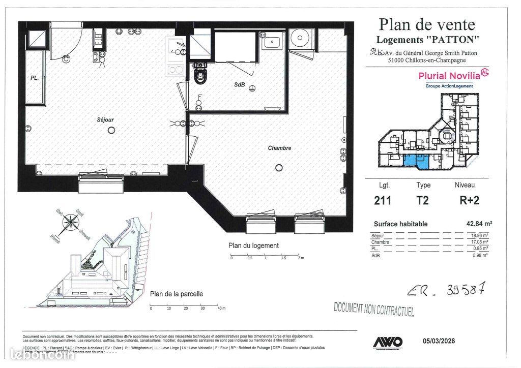 Appartement 2 pièces 42 m² · à Châlons-en-Champagne · 42 m² · 381 €