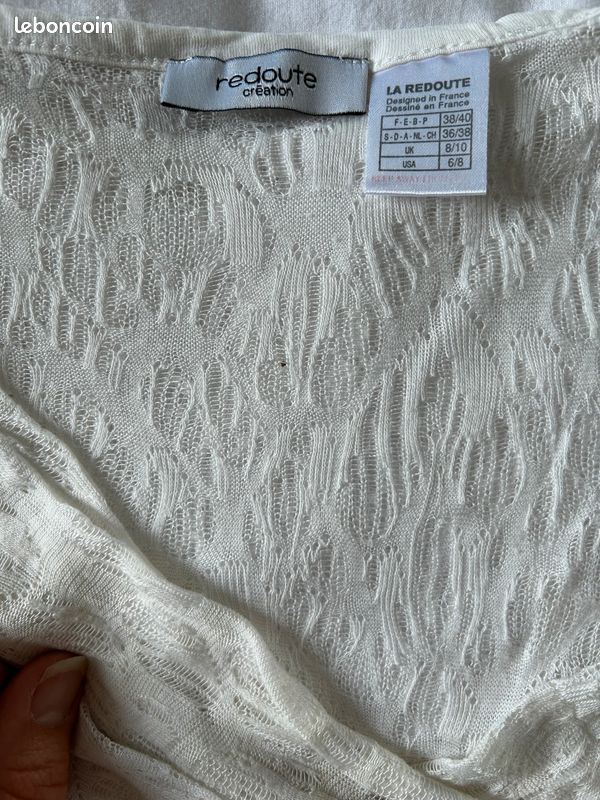 Pull en maille blanc (image 1)