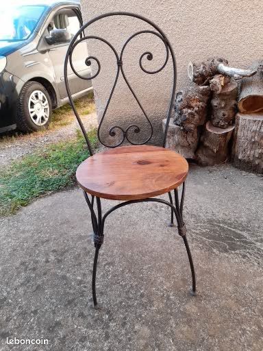 4 Chaises fer forgé et bois (image 3)