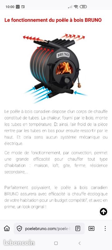 Poêle à bois BRUNO mini 3. 12kw Neuf (image 4)