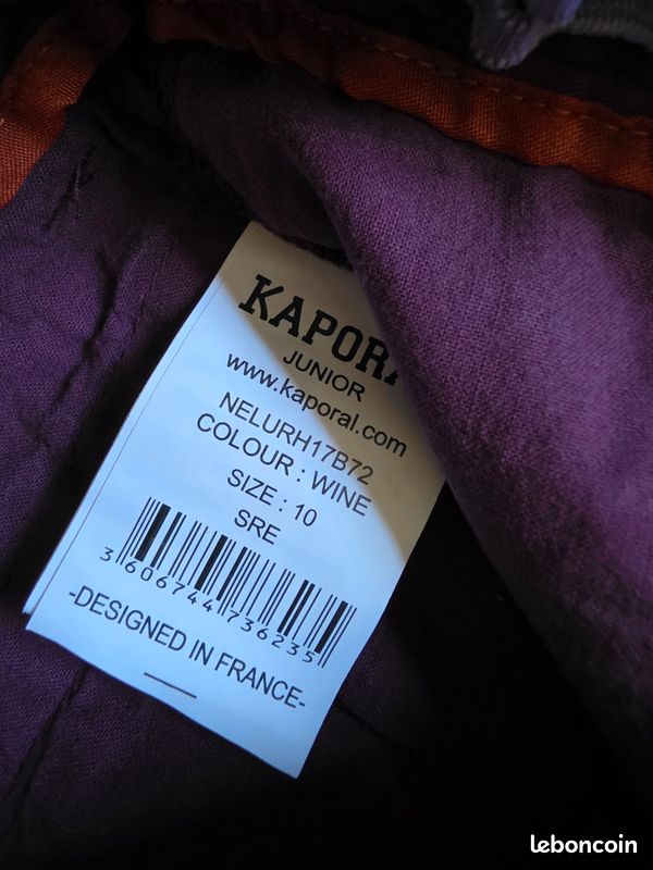 Pantalon Chino Kaporal Junior Bordeaux — Taille 10 ans (image 5)