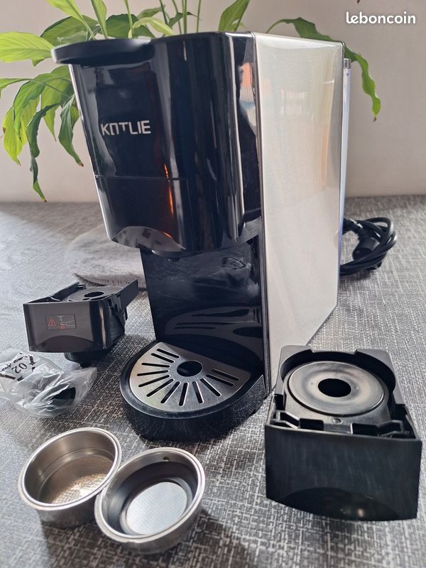 KOTLIE Machine à Café 4 En 1 – Capsules NES/DG, Café Moulu, ESE 44 Mm – 19 Bars – Réservoir 800 Ml – Compacte & Rapide