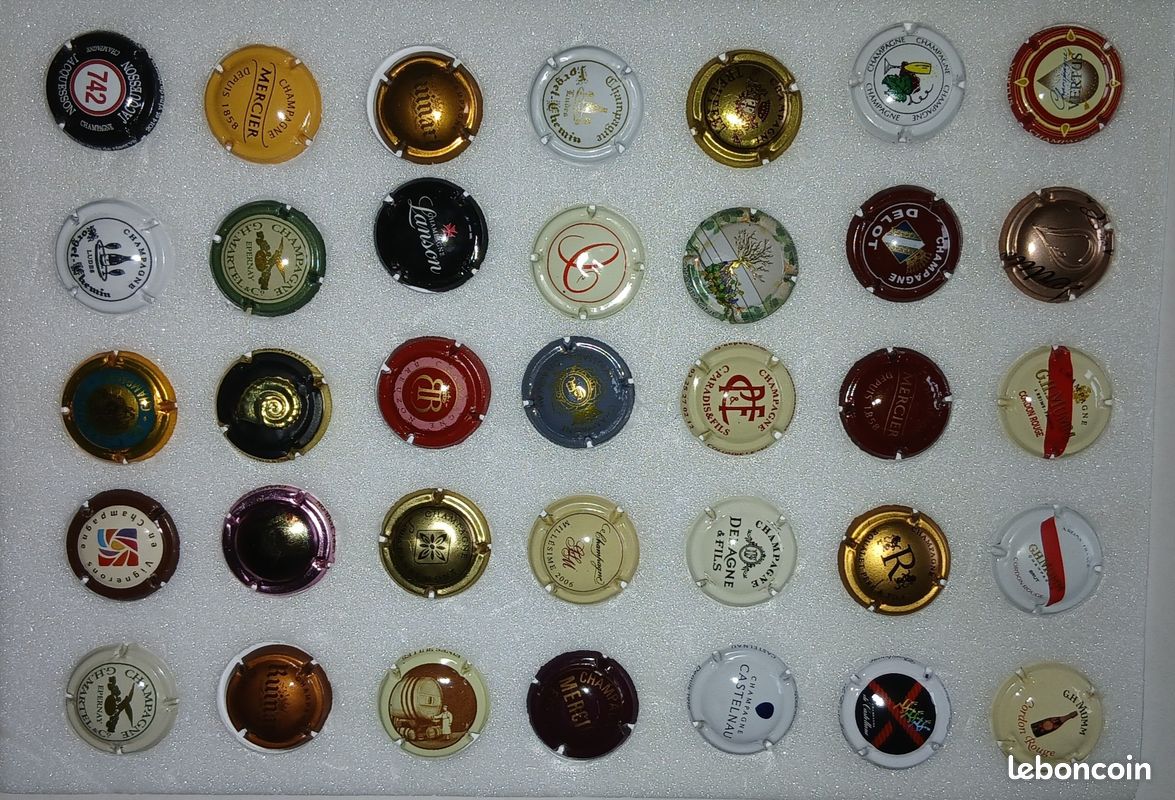 Lot de 35 plaques de muselet de Champagne (image 1)