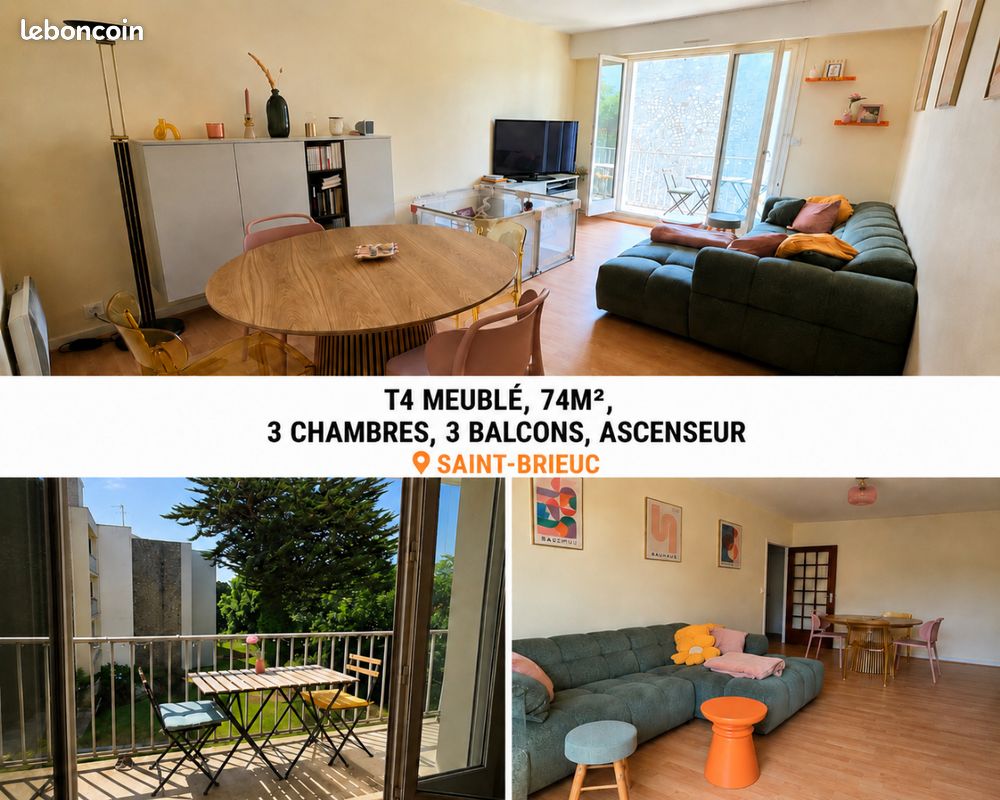 Appartement 4 pièces 74 m² · à Saint-Brieuc · 74 m² · 990 €