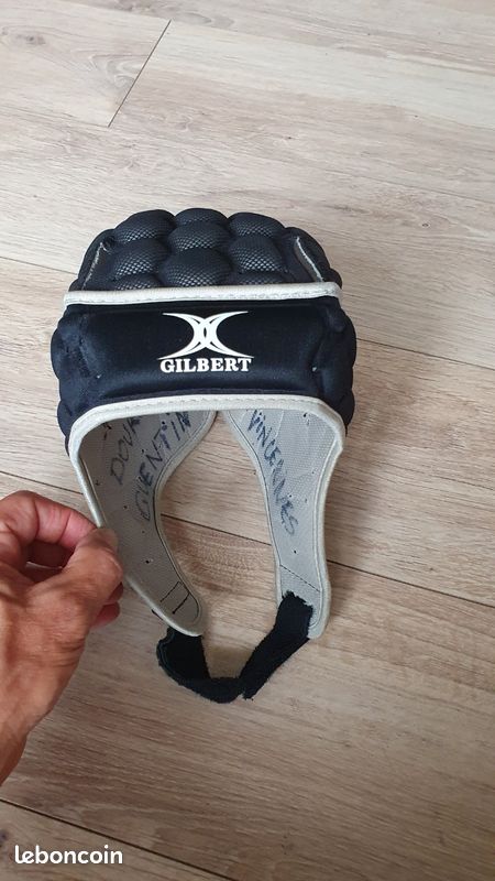 Casque De Rugby Gilbert - Noir | Protection Optimale | Attache Velcro Et Serrage Arrière