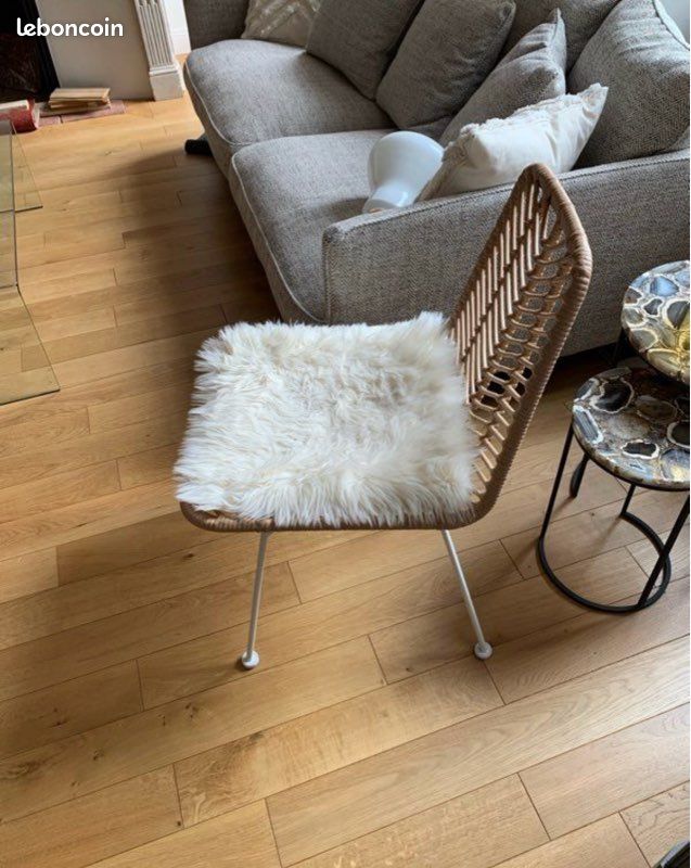 Lot de 4 chaises rotin + 4 tapis de chaise (image 3)