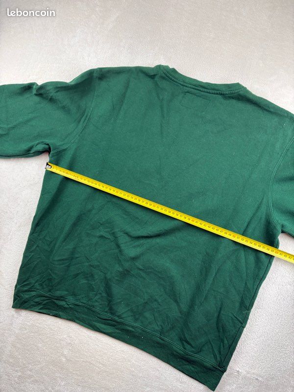 Sweat Vintage Raglan Fin Années 60 - Vert Forêt, Taille L, Coupe Régulière Homme