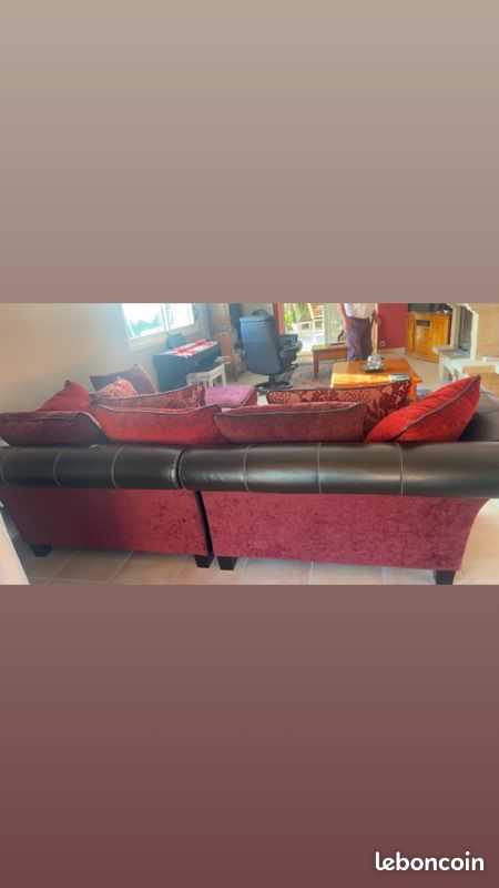 Canapé d’angle avec pouf et fauteuil (image 4)
