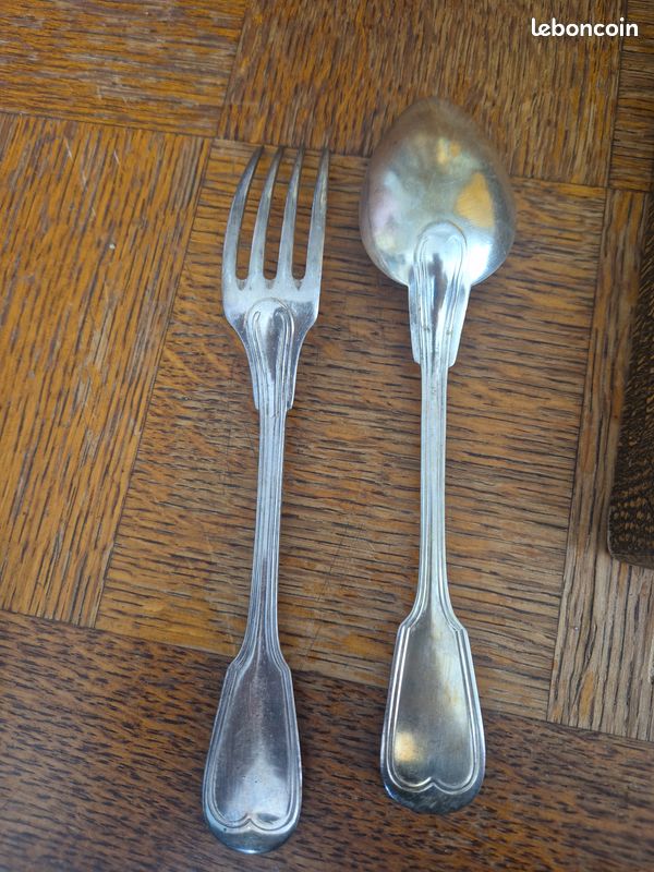 Set de Couverts en Plaqué Argent de Orfèvrerie-Couverts ATO, France, 19ème Siècle, Set de 37 en vente sur