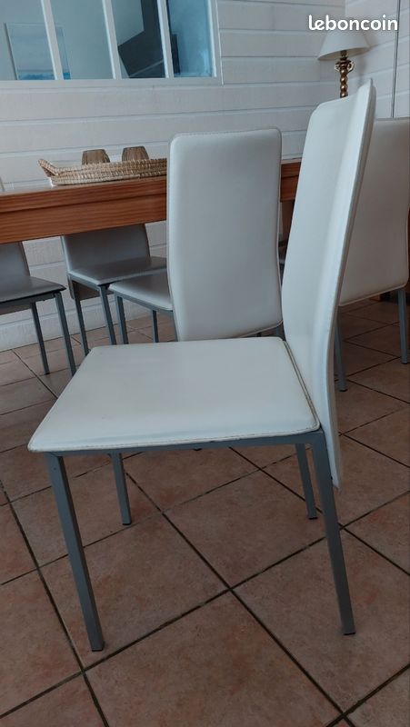 Lot 6 chaises blanches salle à manger (image 2)