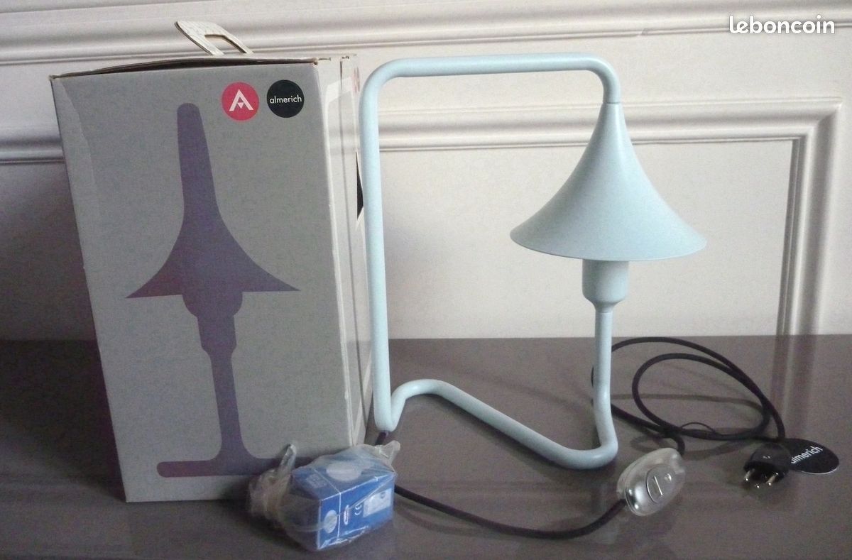 Lampe de bureau Bleu ciel Design contemporain épuré - NEUVE (image 1)