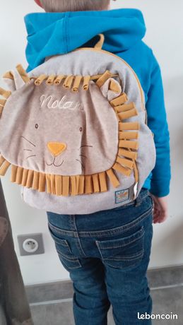 Sac à dos Moulin Roty Lion brodé Nolan Accessoires Bagagerie