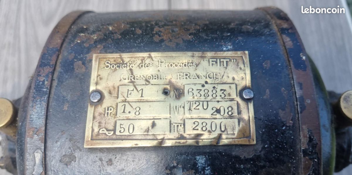 Petit touret d'etablis tres ancien debut 1920 en 120 volts tri ou 208 volts tri pour decoration retro vintage garage plaque emaillée (image 5)