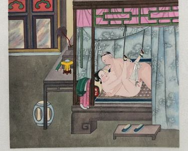 Lot De 10 Panneaux De Scène érotique Chinoise Ancienne En Os De Yak | Pièces D'occasion à Collectionner