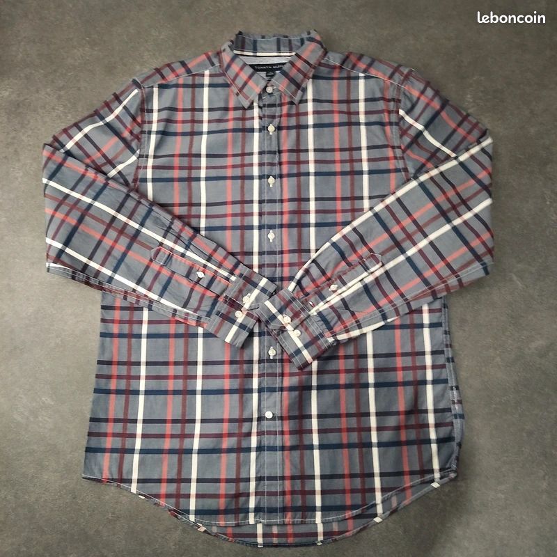 Chemise Homme Harbor Bay 2XL Flanelle à Carreaux Rouge/gris/bleu
