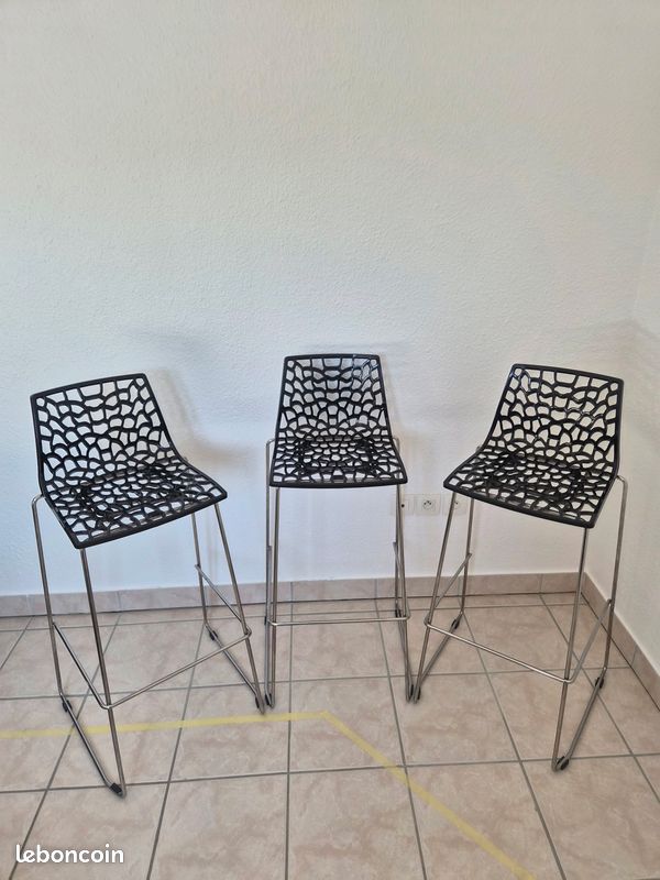 3 tabourets abeille noirs (image 1)