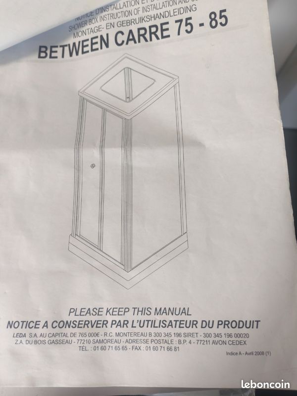 Ccharnières porte douche cedeo leda (image 2)