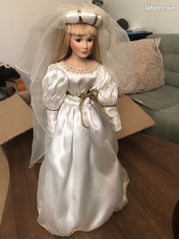 Ancienne Poupee Mariee Mariage En Composition Novoid