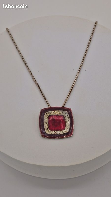 Collier vintage acier émaillé (image 1)
