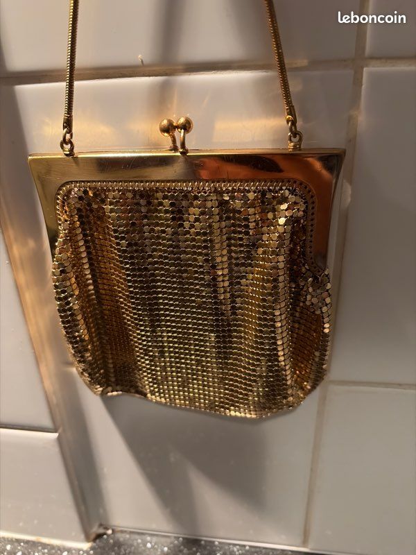Sac à Main Vintage Doré Mel-Ton - Petit Format - Sac De Soirée Brillant - Occasion