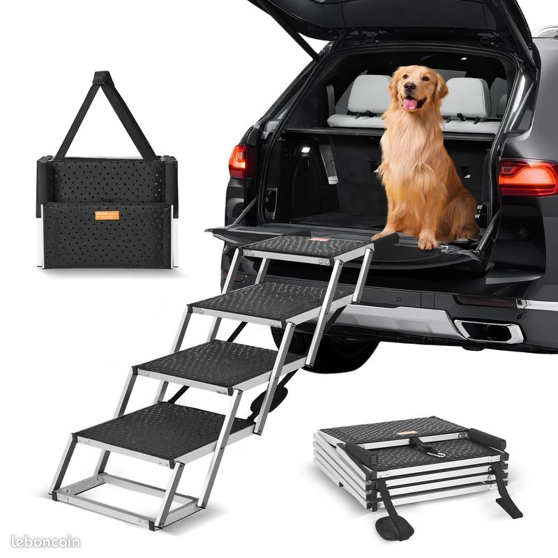 Rampe Pliable Pour Chien En Bois Antidérapante Avec Housse - Accès Canapé Voiture Pour Petits Animaux