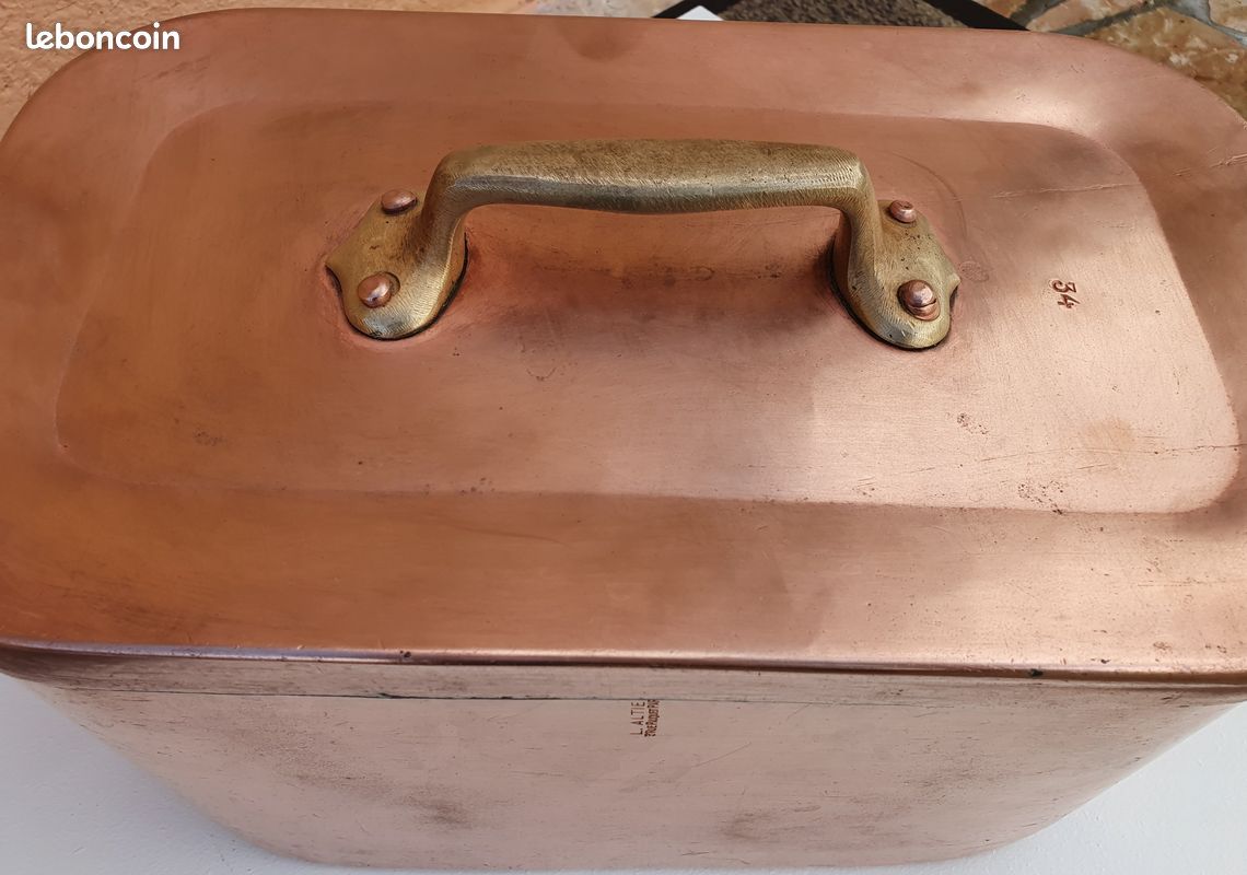 L. ALTIER Braisière en cuivre étamé 5.3 kg ancienne (image 5)