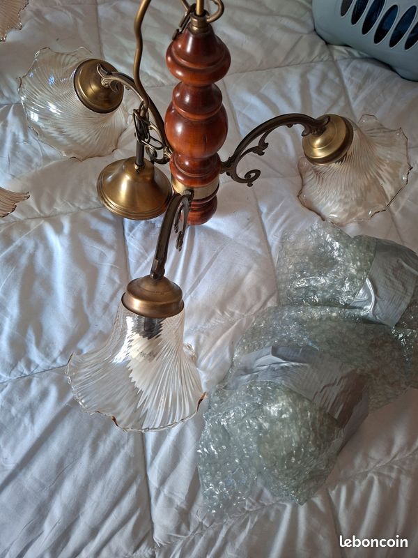 Globe suspension luminaire ancien (image 1)