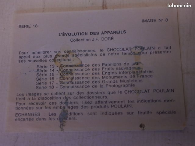Ancienne image N°18 de la collection Connaissance de la Photographie du Chocolat Le Poulain de 1970 (image 2)
