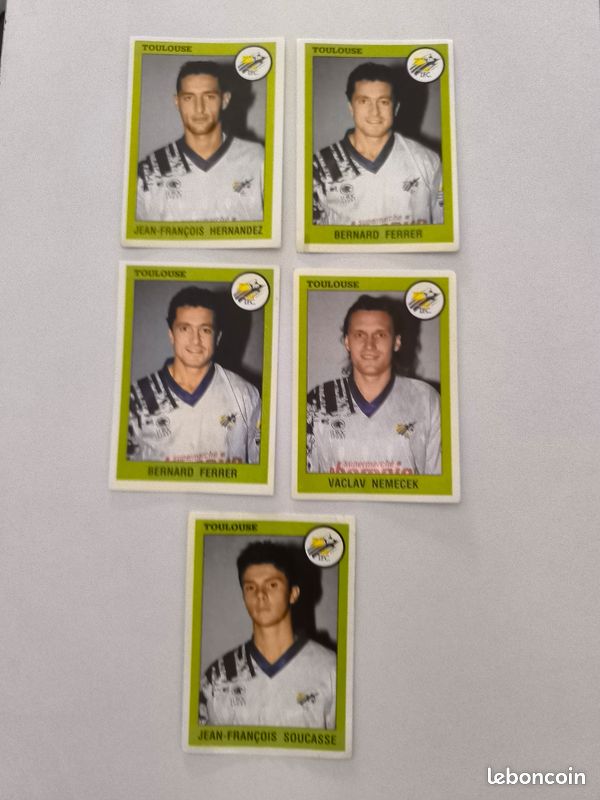 Lot 17 Stickers Panini Foot 1990 – Toulouse – Autocollants Origine Récup’