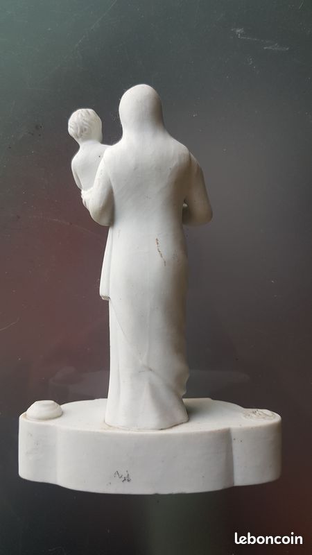 Vierge Marie à l'enfant en porcelaine ou biscuit (image 2)