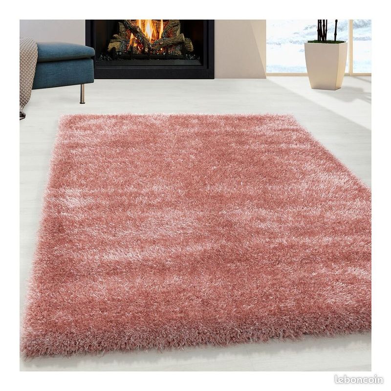 Tapis à poils longs doux uni Soda Rose 80x150 (image 2)