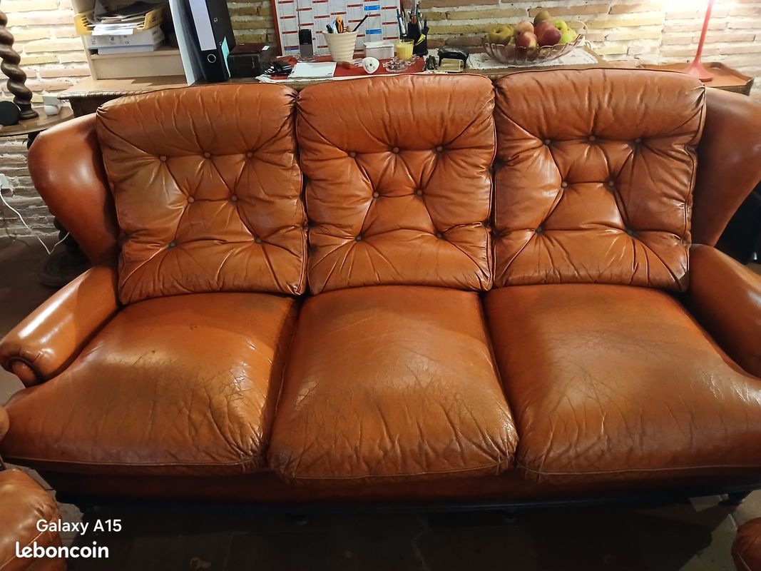 Canapé cuir vintage (image 2)