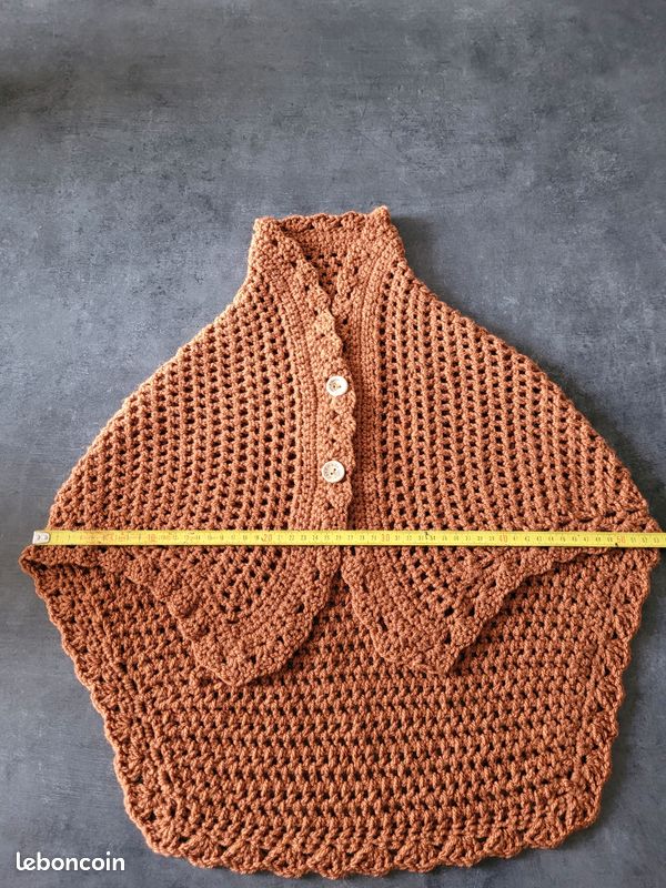 Haut Orange Fait Main Au Crochet - Taille XS - Neuf Sans étiquettes - Coton