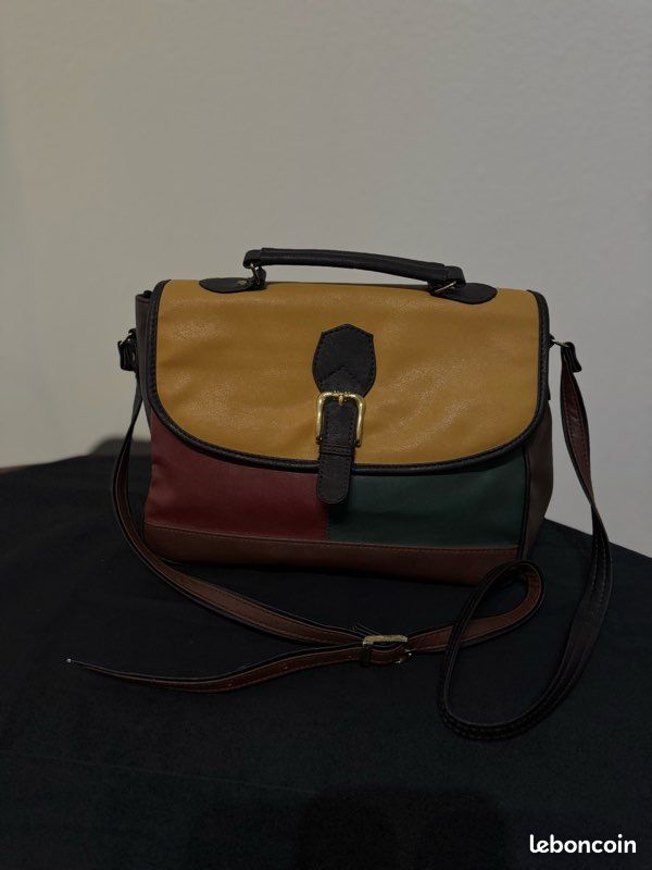 Sac Bandoulière Vintage Marron En Simili Cuir - Taille Moyenne - Neuf Sans étiquette
