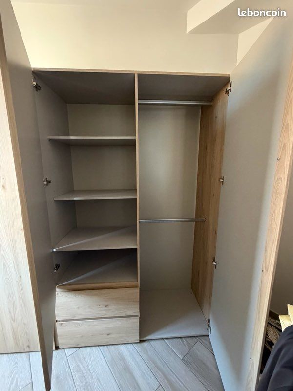 Armoire 3 portes + 2 tiroirs mosaik – chêne (image 4)