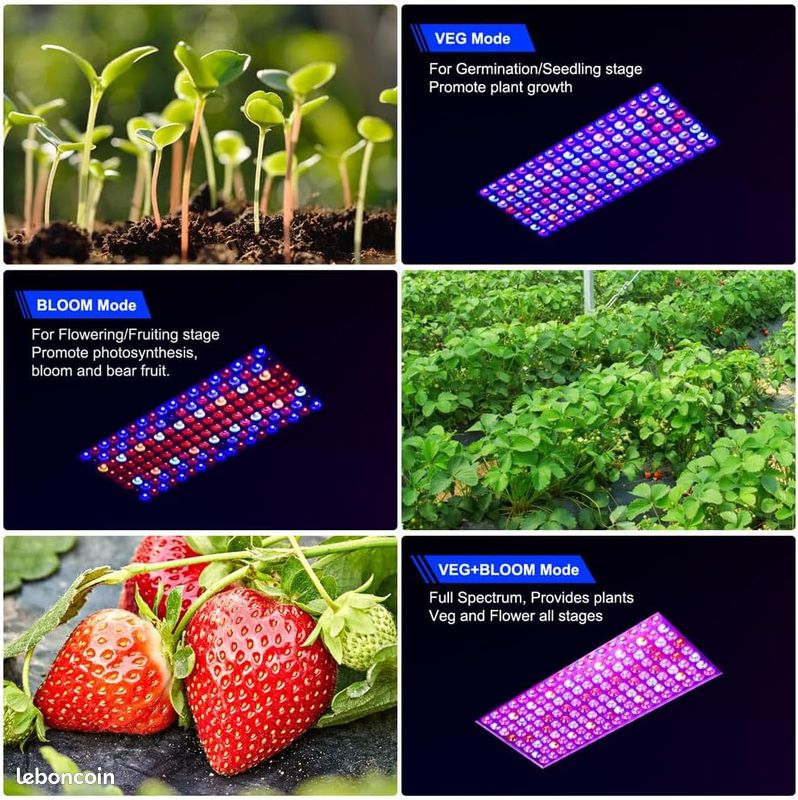 Lampe Culture LED YE1000 Spectre Complet YAHAMOO 60x60cm - UV IR Pour Plantes Intérieur Serre