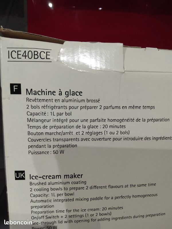 Neuf/ Sorbetière ICE cream duo/ Marque: Cuisinart/ dans son emballage d'origine (image 8)