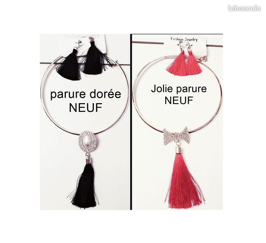 PARURES Fantaisie, belle qualités, rouge OU noir (image 1)