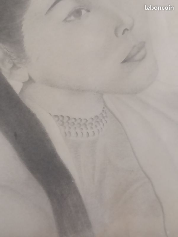 Dessin ancien au crayon - Portrait de femme asiatique (image 4)