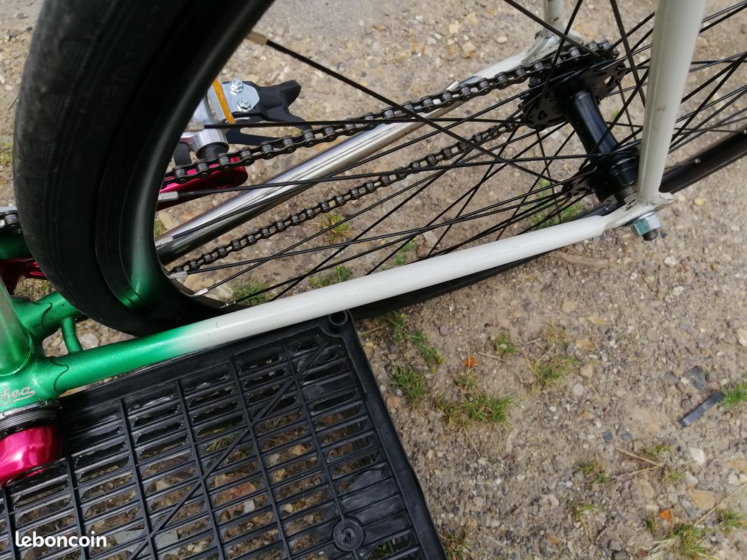Velo fixie cadre colombus jantes profiler transmission neuve plateaux chaine pignon neuf (image 6)
