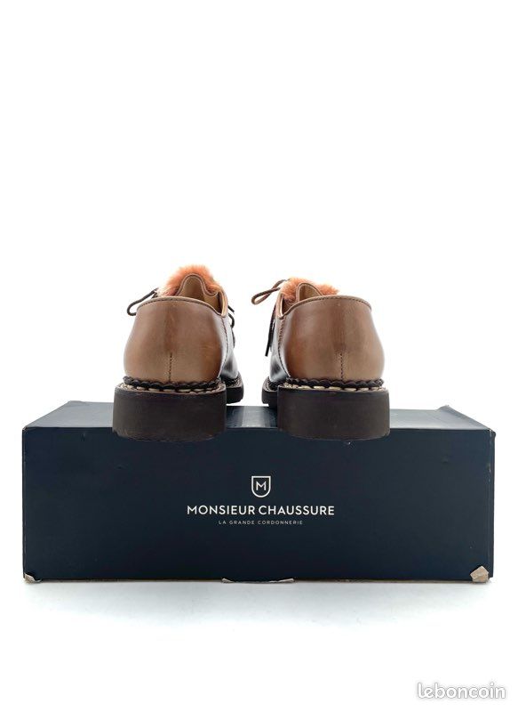 Derby Paraboot Femme Cuir Marron Caramel - Taille 38.5 (UK 5.5) - Occasion Bon état